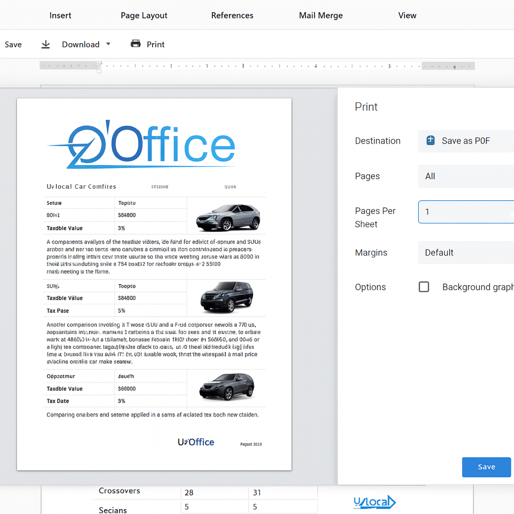 Chop etish va PDF ga eksport